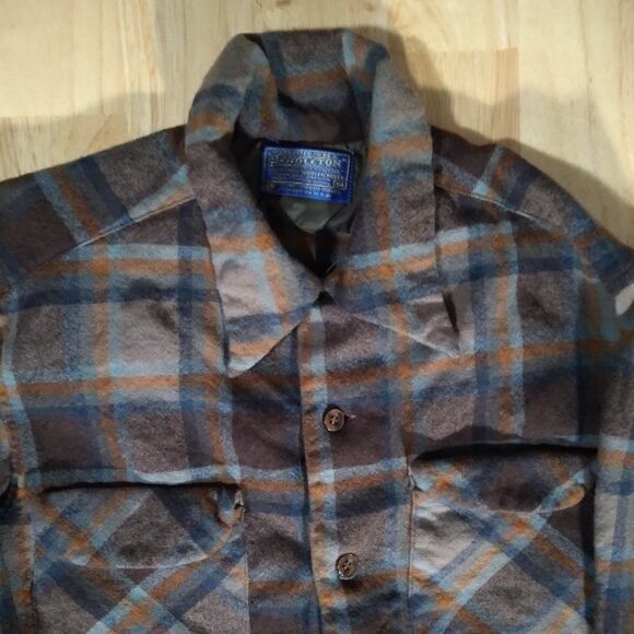 Vintage Pendleton Flannel Wool Button-Down Shirt - Picture 1 of 7
